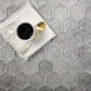 12x12 Gray Hexagon Polished Glass Mosaic Tile