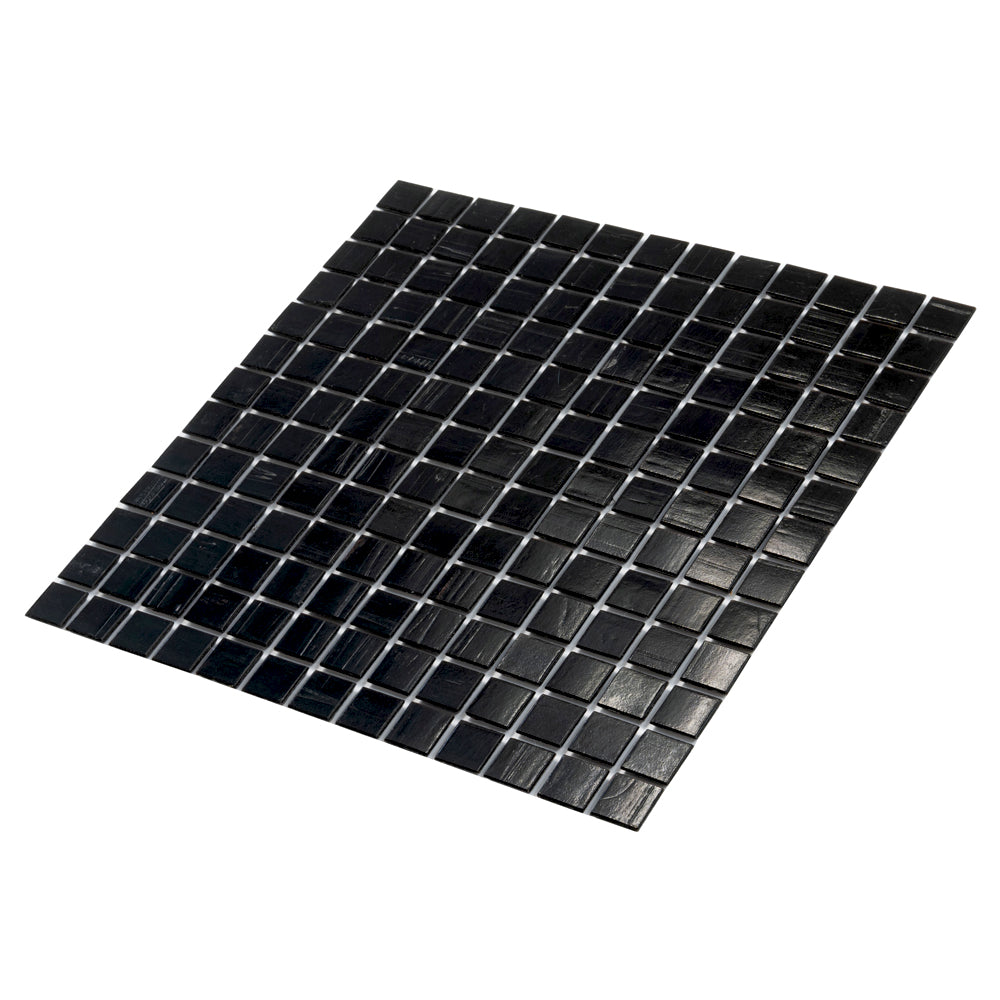 Black 12x12 Glossy Glass Uniform Square Mosaic Tile (20 pack, 20 sq ft/case)