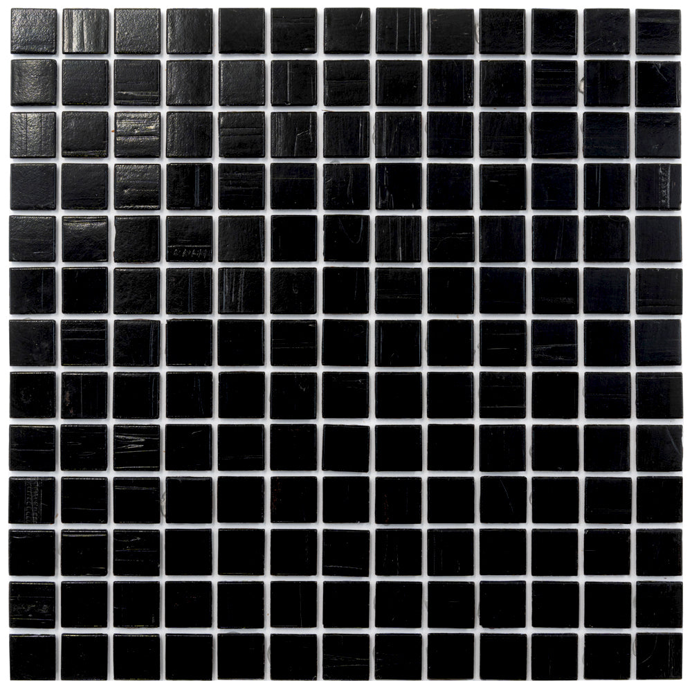 Black 12x12 Glossy Glass Uniform Square Mosaic Tile (20 pack, 20 sq ft/case)
