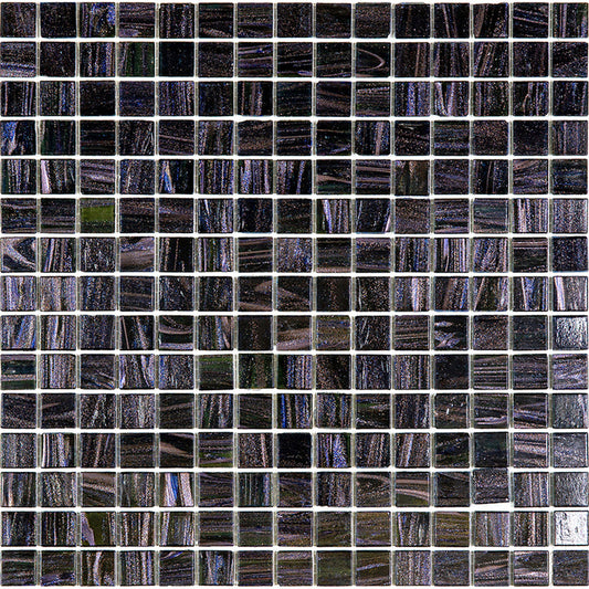 Oil Black 12x12 Glossy Uniform Square Glass Mosaic Tile (20 pack, 20 sq ft/case) - Sample