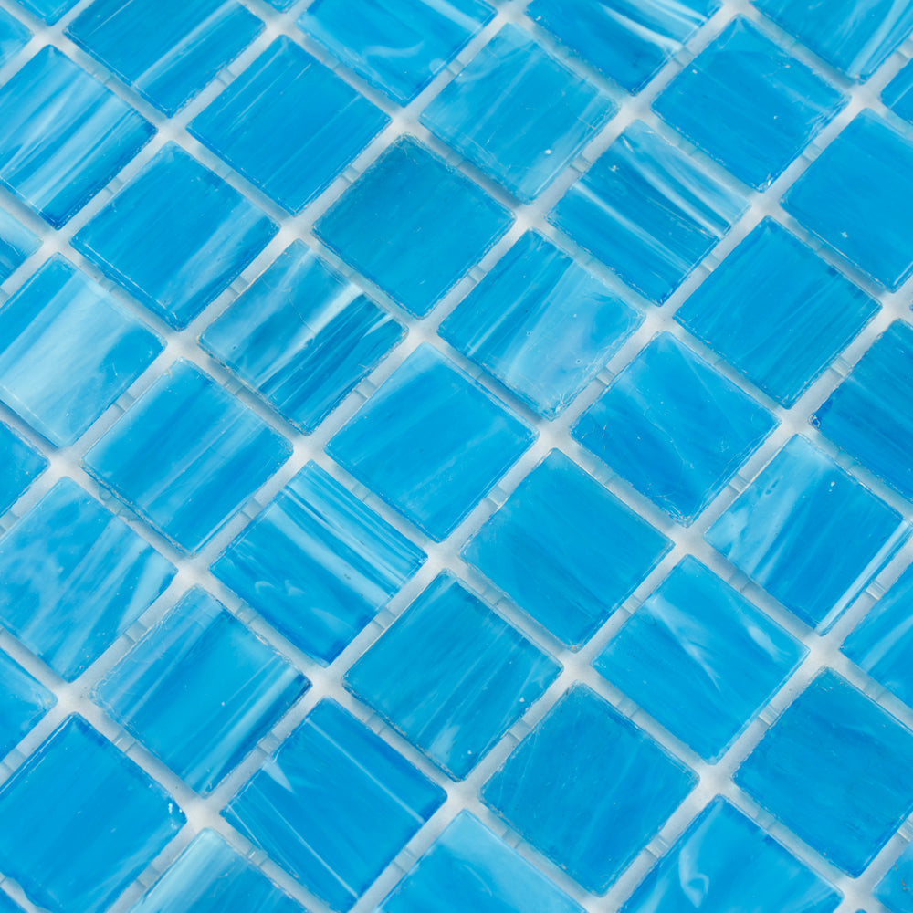 Dodger Blue 12x12 Glossy Uniform Square Glass Mosaic Tile (20 pack, 20 sq ft/case)