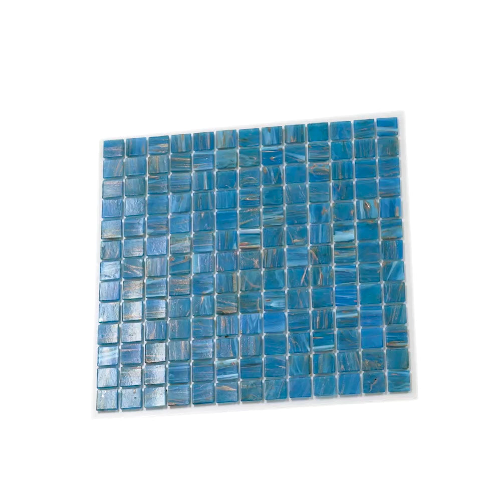 Blue 12x12 Uniform Square Glossy Glass Mosaic Tile (20 pack, 20 sq ft/case)