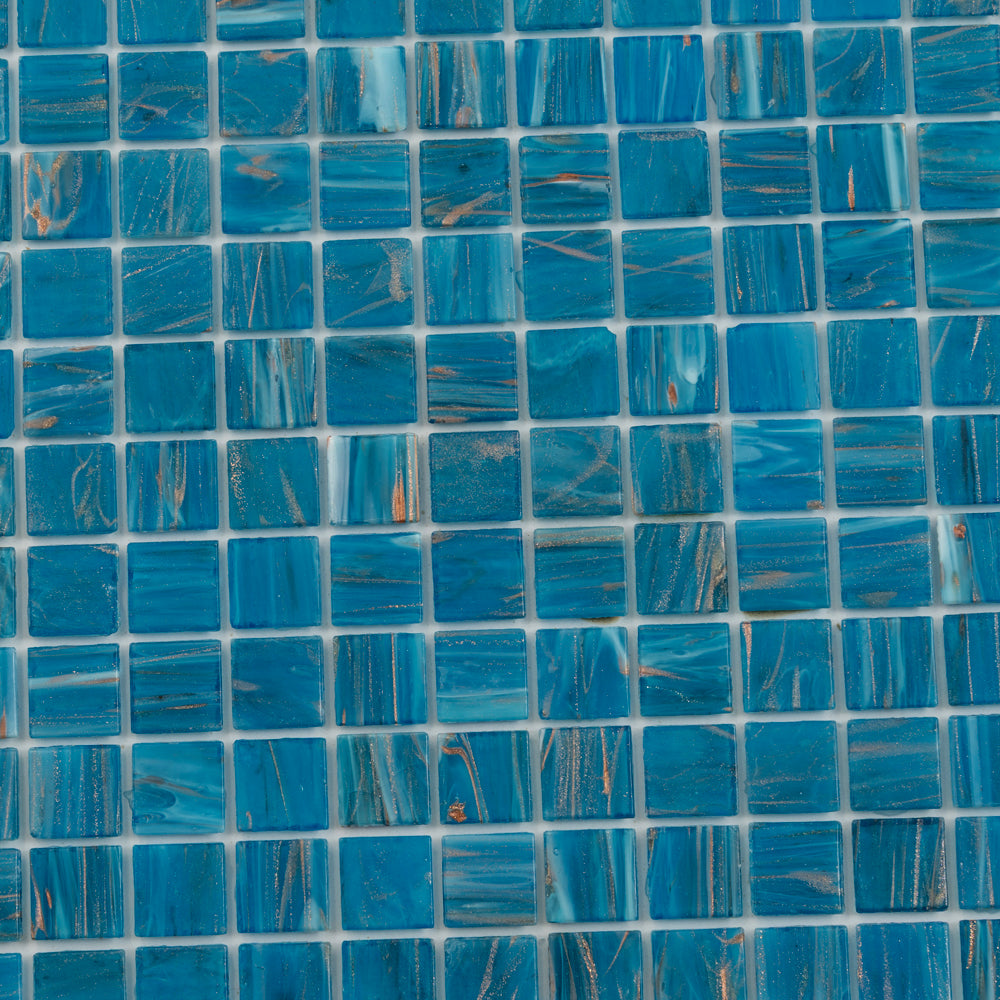 Blue 12x12 Uniform Square Glossy Glass Mosaic Tile (20 pack, 20 sq ft/case)
