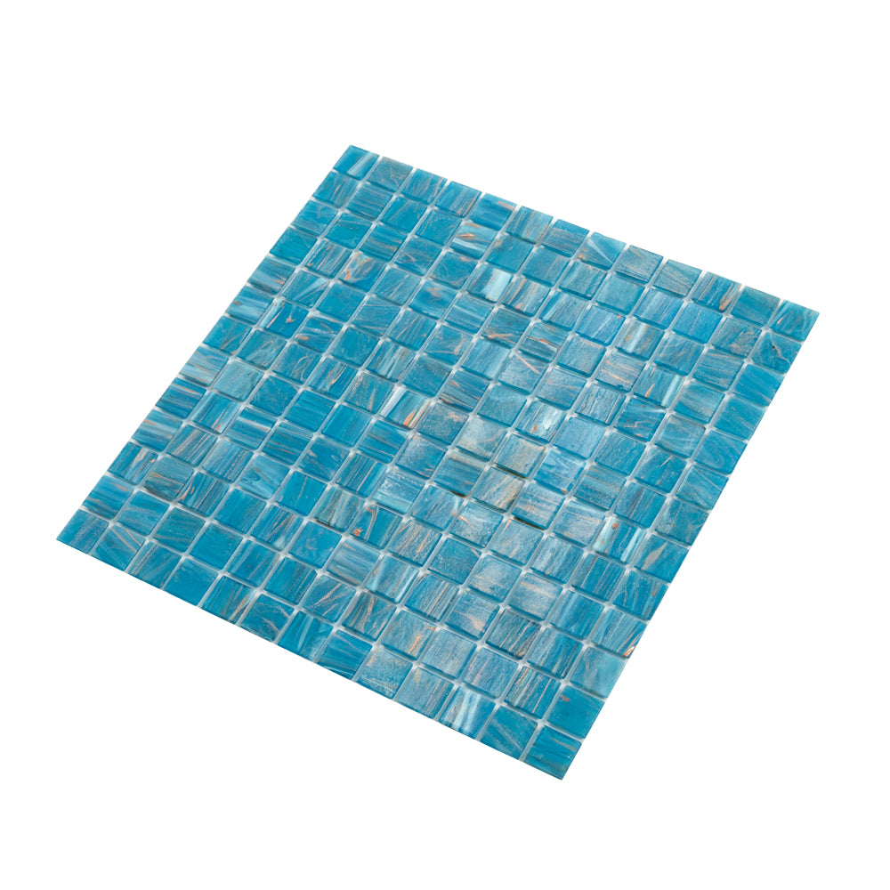 Blue 12x12 Uniform Square Glossy Glass Mosaic Tile (20 pack, 20 sq ft/case)