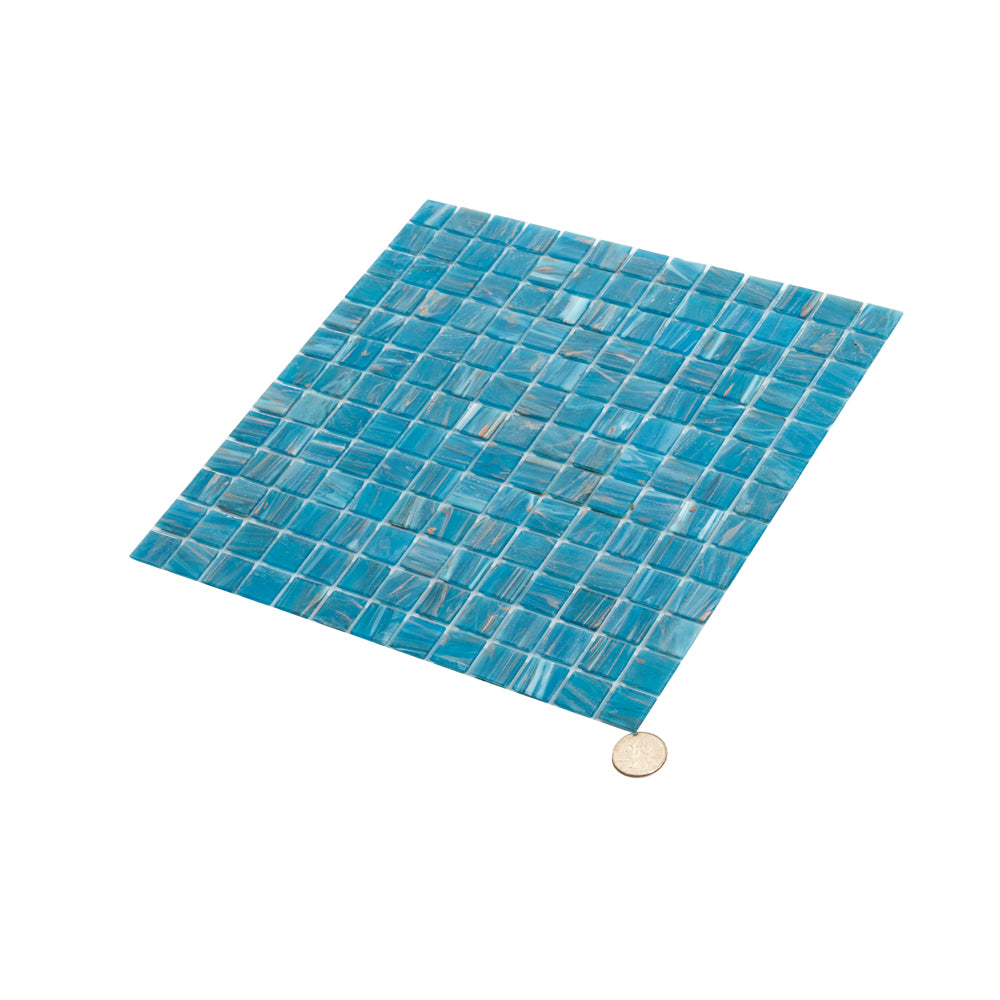 Blue 12x12 Uniform Square Glossy Glass Mosaic Tile (20 pack, 20 sq ft/case)