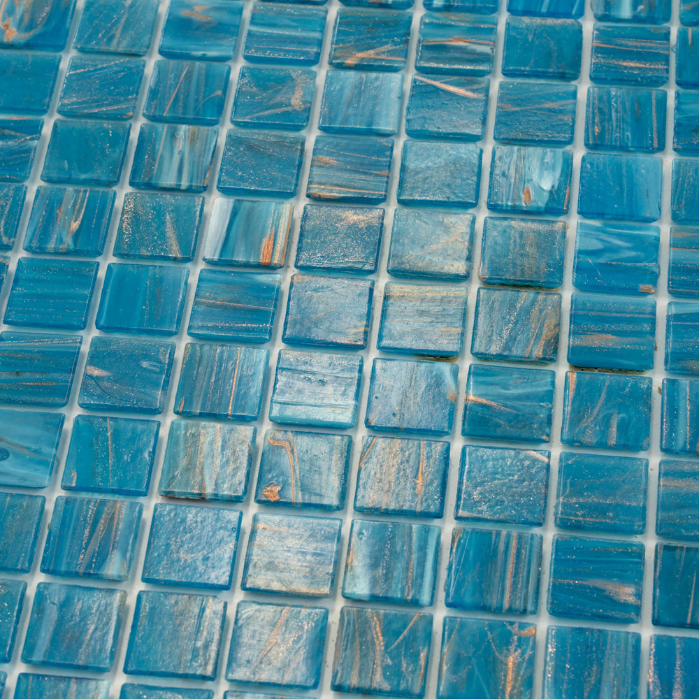 Blue 12x12 Uniform Square Glossy Glass Mosaic Tile (20 pack, 20 sq ft/case)