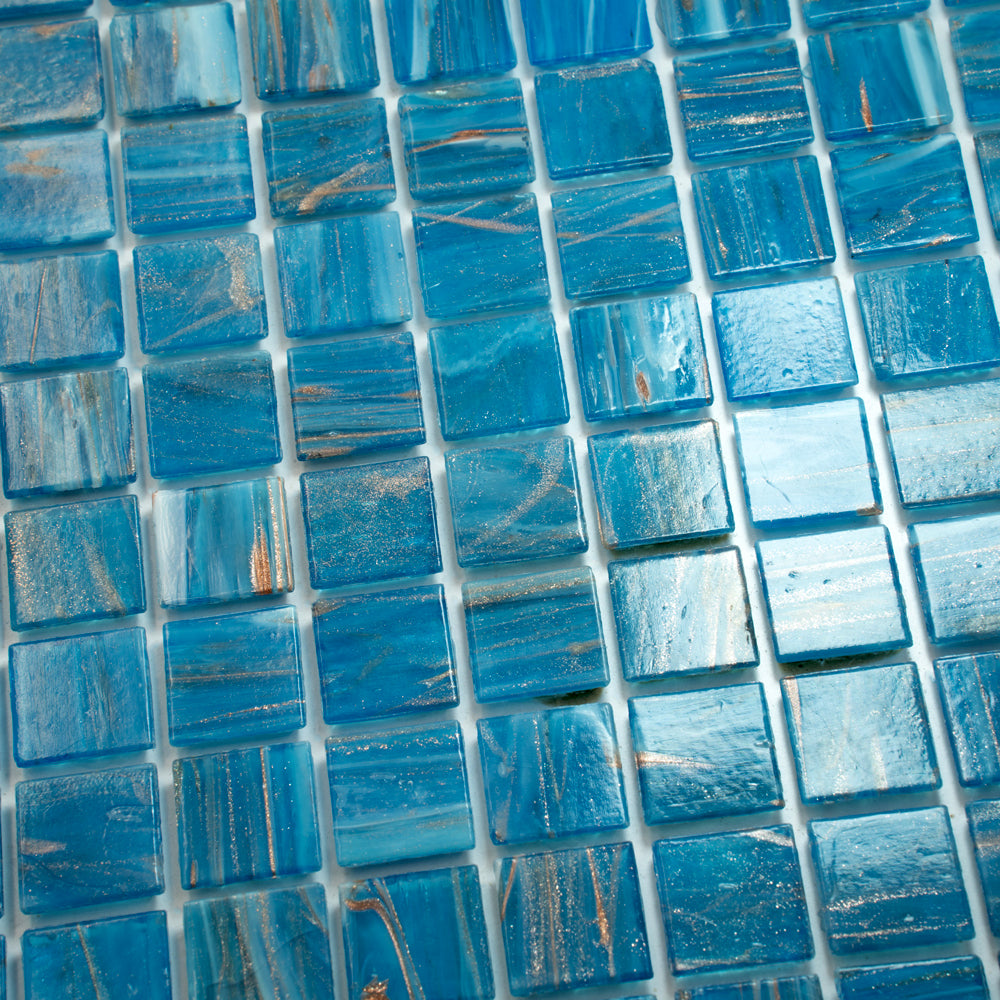 Blue 12x12 Uniform Square Glossy Glass Mosaic Tile (20 pack, 20 sq ft/case)