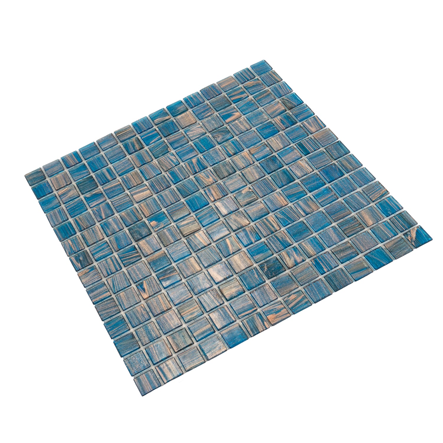 Yale Blue Gold 12x12 Glossy Uniform Square Glass Mosaic Tile (20 pack, 20 sq ft/case)