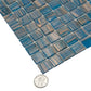 Yale Blue Gold 12x12 Glossy Uniform Square Glass Mosaic Tile (20 pack, 20 sq ft/case)