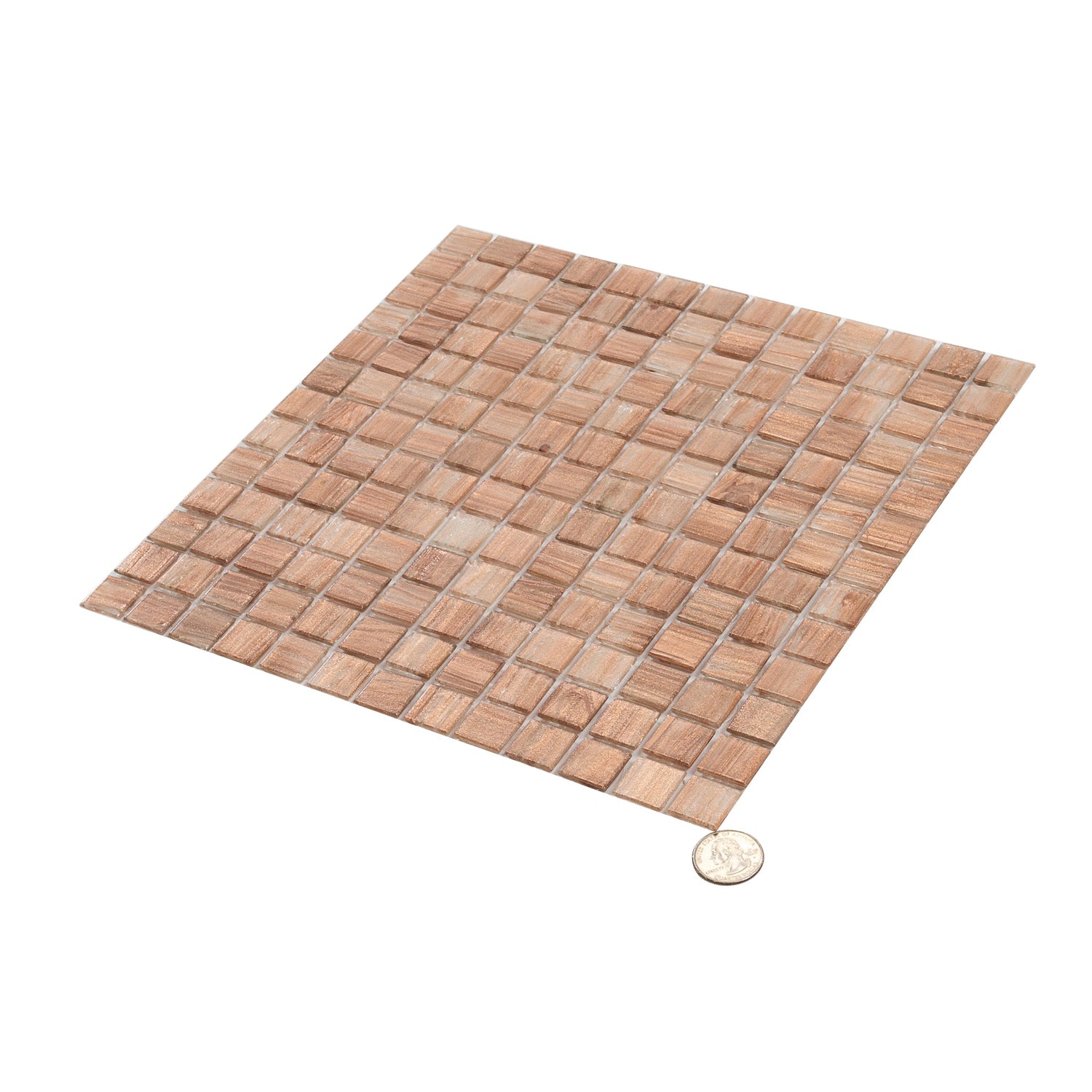 Copper Brown 12x12 Glossy Uniform Square Glass Mosaic Tile (20 pack, 20 sq ft/case) - Sample