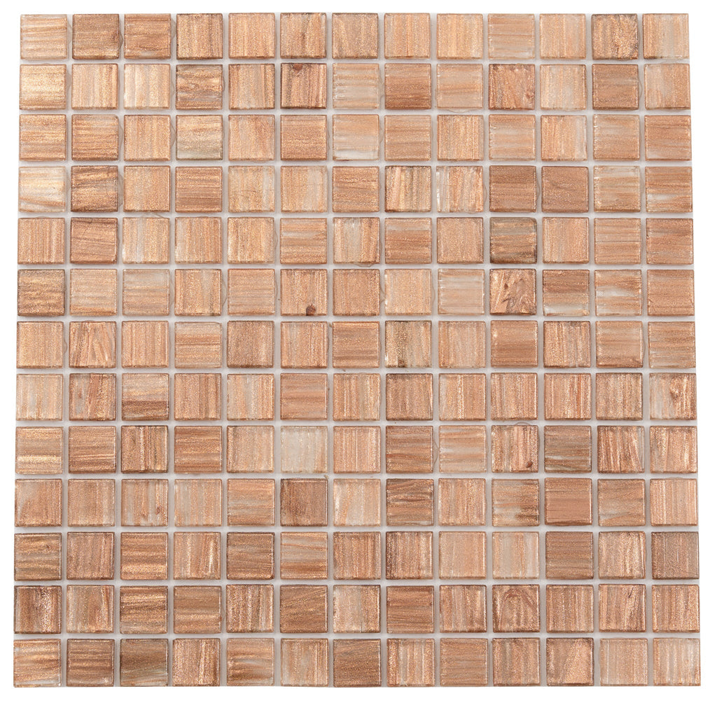 Copper Brown 12x12 Glossy Uniform Square Glass Mosaic Tile (20 pack, 20 sq ft/case) - Sample