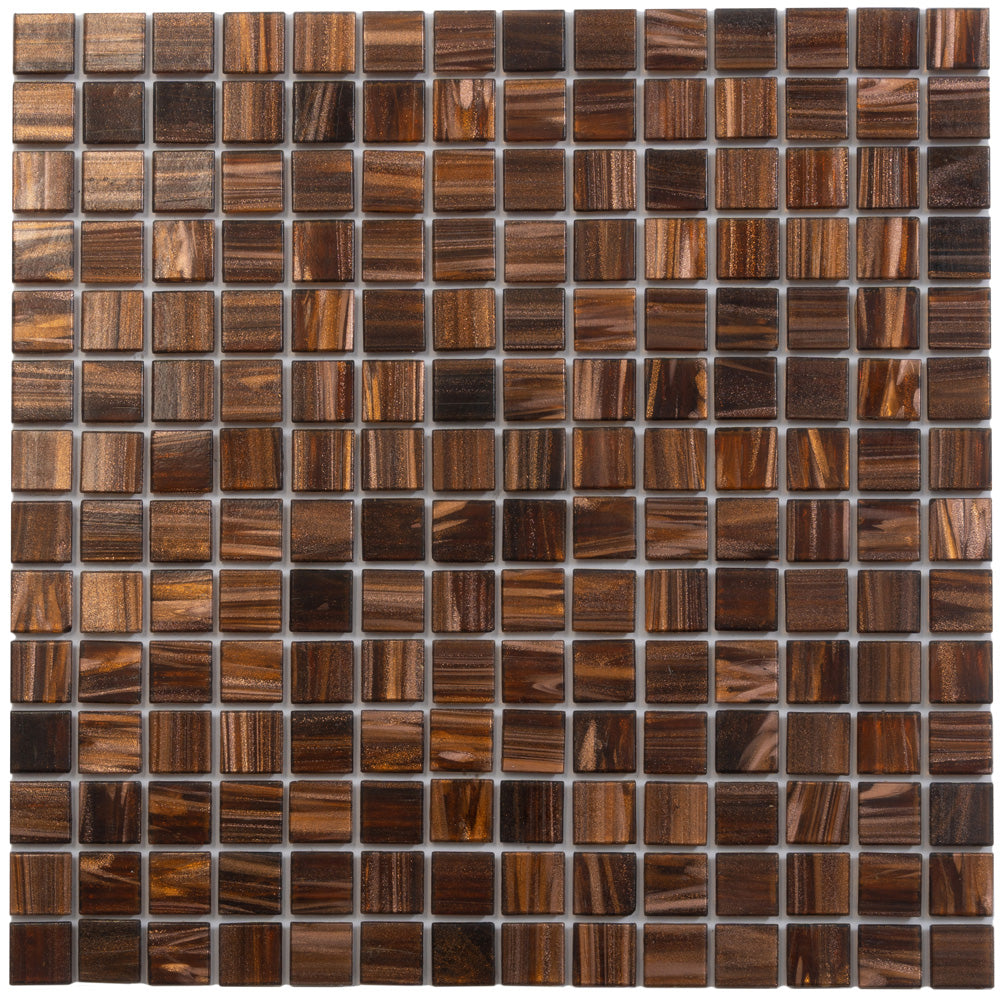 Bronze 12x12 Glossy Uniform Square Glass Mosaic Tile (20 pack, 20 sq ft/case)