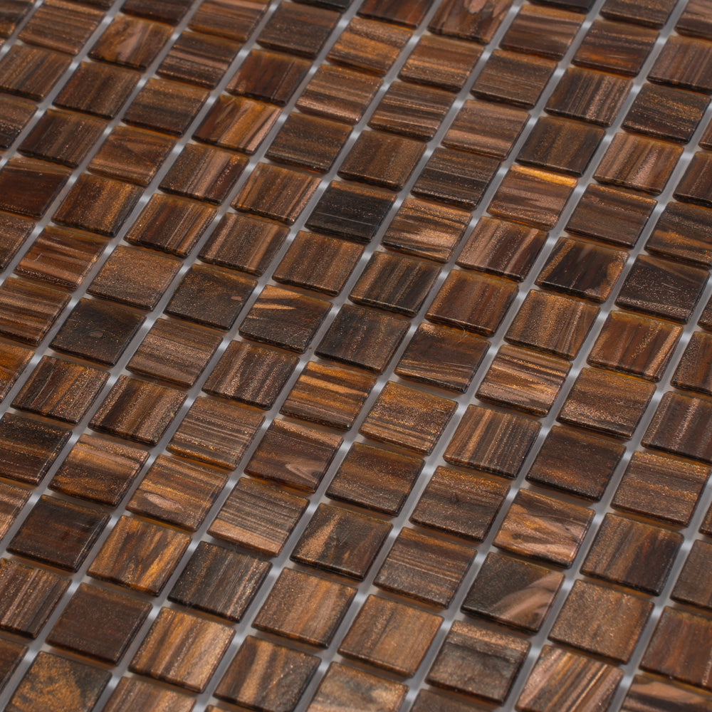 Bronze 12x12 Glossy Uniform Square Glass Mosaic Tile (20 pack, 20 sq ft/case)