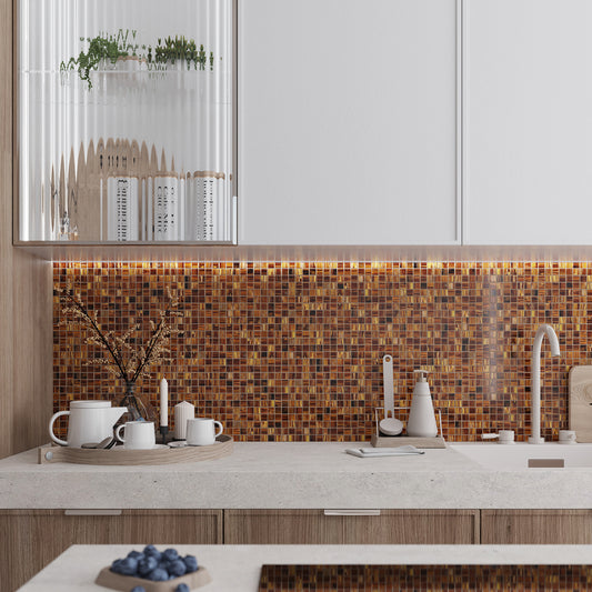 Bronze 12x12 Glossy Uniform Square Glass Mosaic Tile (20 pack, 20 sq ft/case)