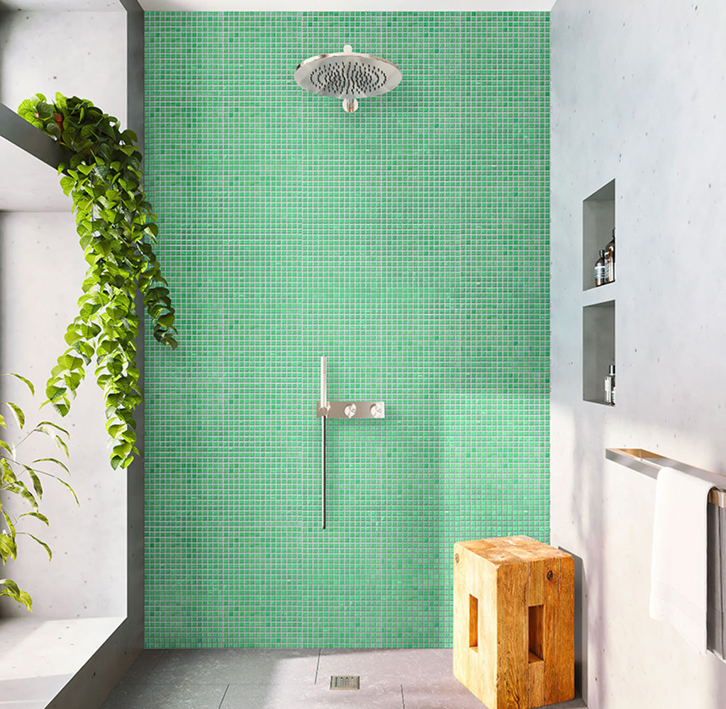 UFO Green 12x12 Glossy Uniform Square Glass Mosaic Tile (20 pack, 20 sq ft/case) - Sample