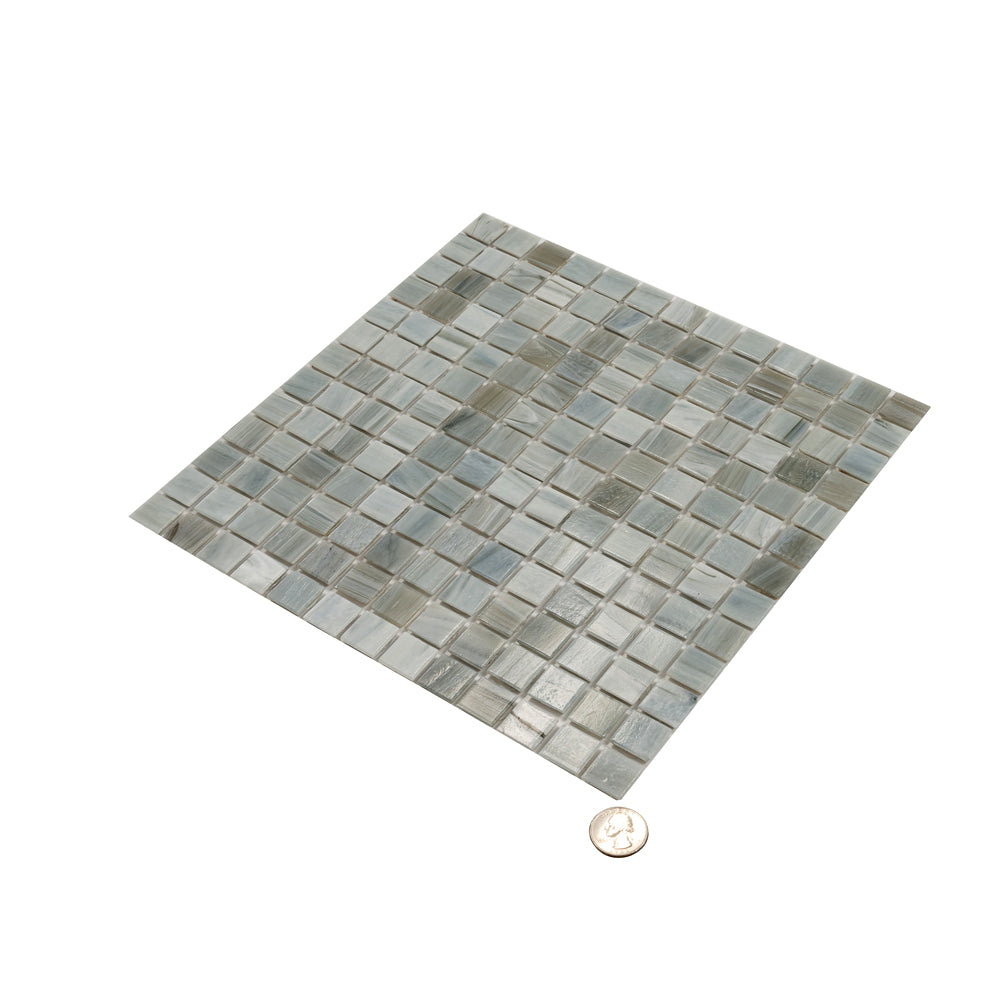 Pearl Blue 12x12 Glossy Uniform Square Glass Mosaic Tile (20 pack, 20 sq ft/case)