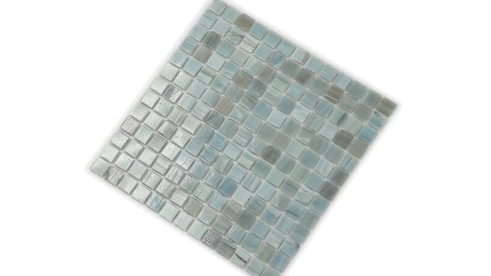 Pearl Blue 12x12 Glossy Uniform Square Glass Mosaic Tile (20 pack, 20 sq ft/case)
