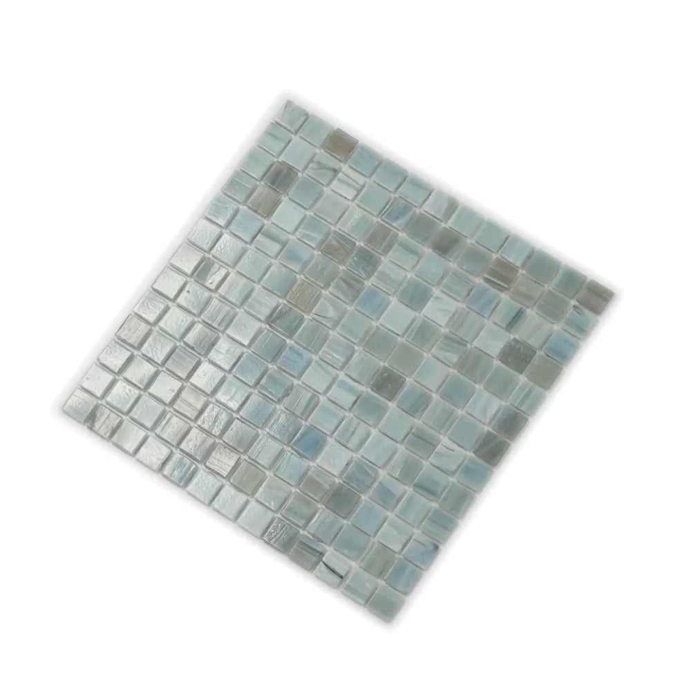 Pearl Blue 12x12 Glossy Uniform Square Glass Mosaic Tile (20 pack, 20 sq ft/case)