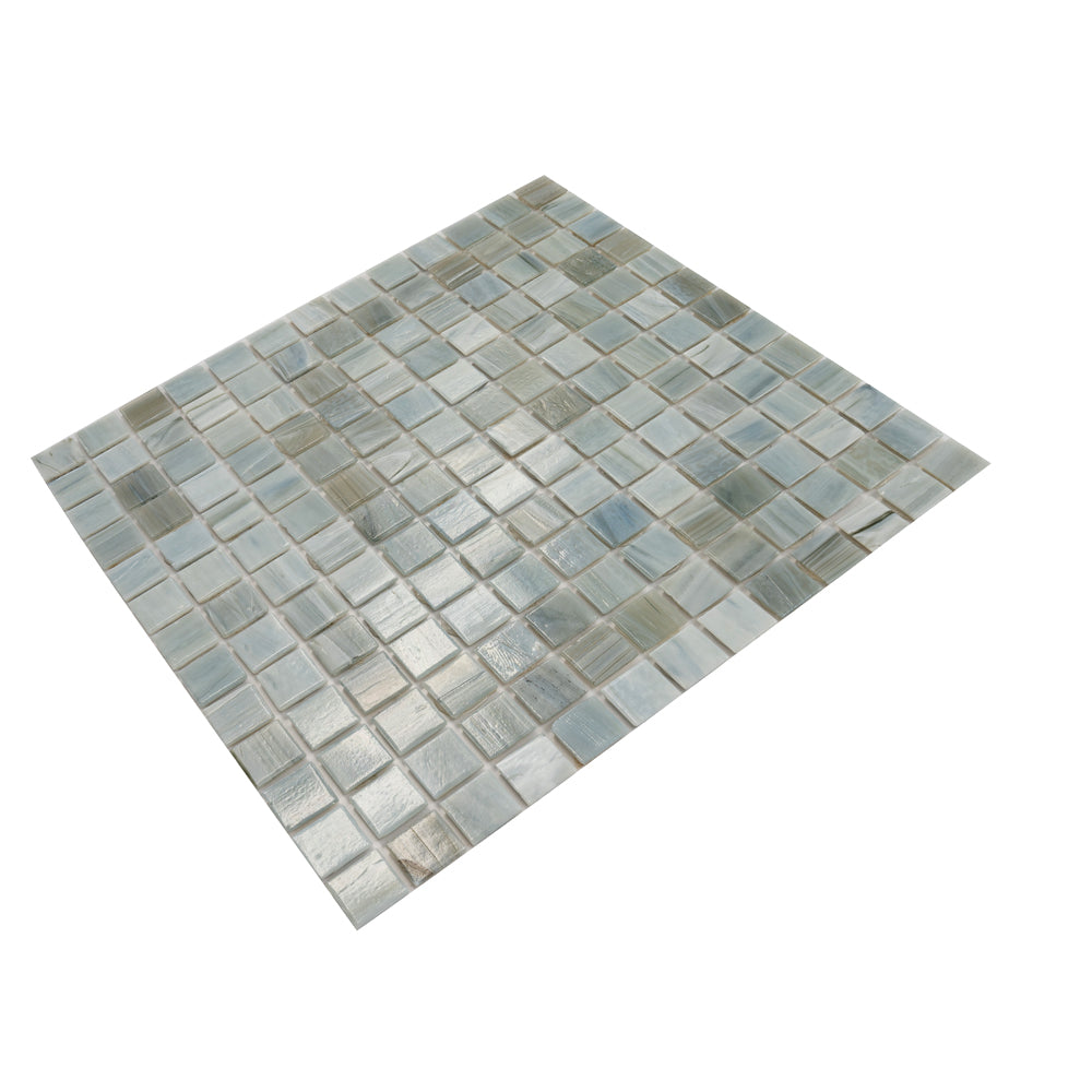 Pearl Blue 12x12 Glossy Uniform Square Glass Mosaic Tile (20 pack, 20 sq ft/case)