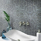 Cadet Gray Glossy Glass Mosaic Tile