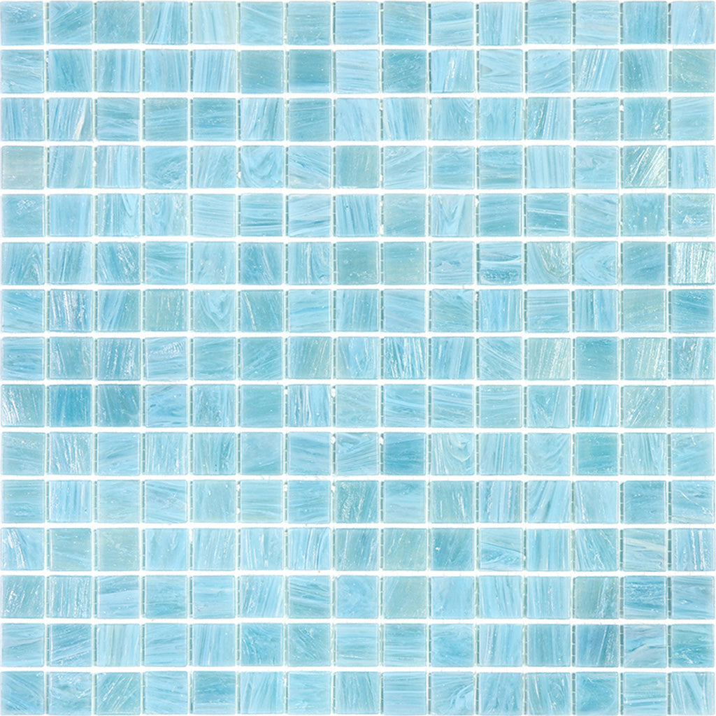 Pool Blue 12x12 Glossy Uniform Square Glass Mosaic Tile (20 pack, 20 sq ft/case) - Sample