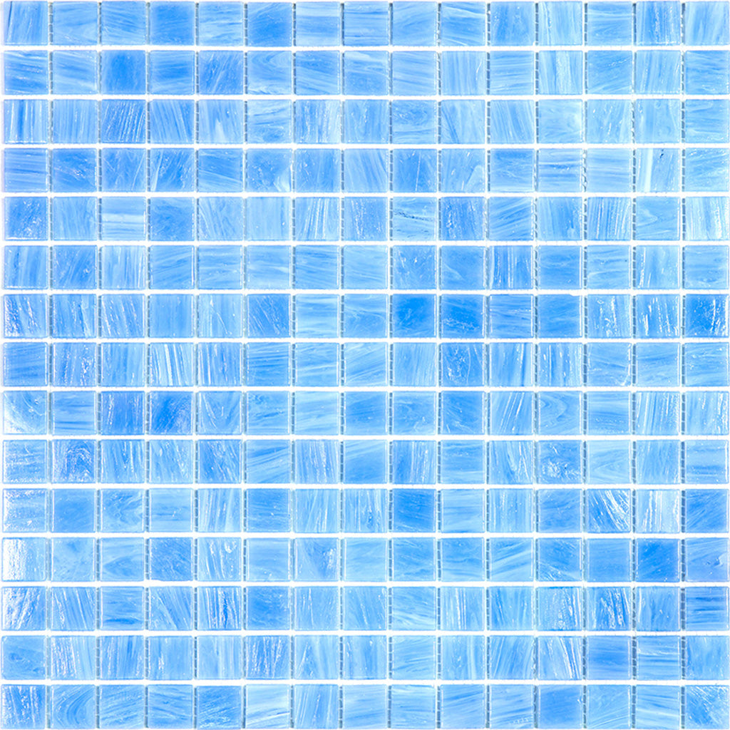 Sky Blue 12x12 Glossy Uniform Square Glass Mosaic Tile (20 pack, 20 sq ft/case) - Sample