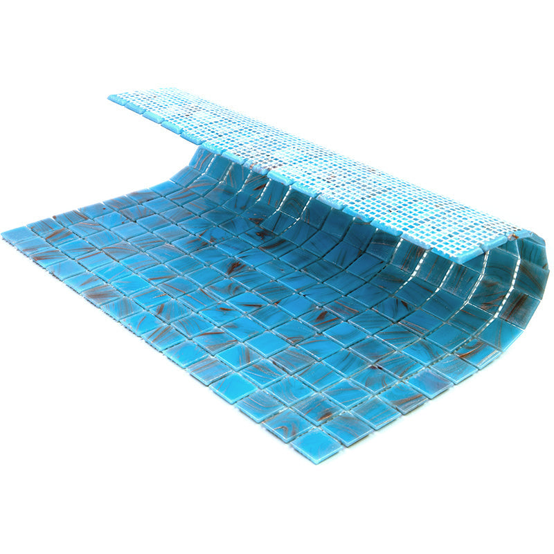 Maya Blue 12x12 Glossy Uniform Square Glass Mosaic Tile (20 pack, 20 sq ft/case) - Sample