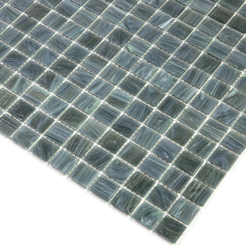 Cadet Gray 12x12 Glossy Uniform Square Glass Mosaic Tile (20 pack, 20 sq ft/case)