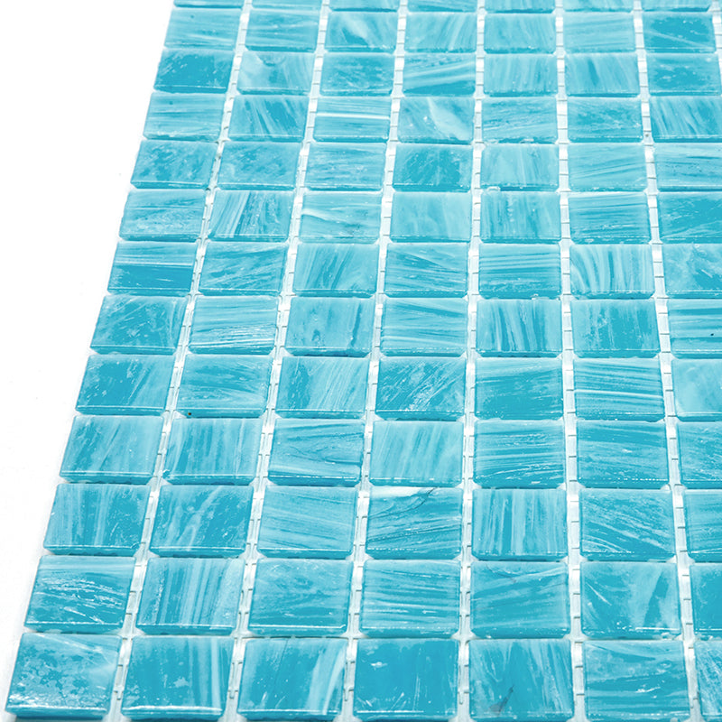 Sky Blue 12x12 Glossy Square Glass Mosaic Tile (20 pack, 20 sq ft/case)