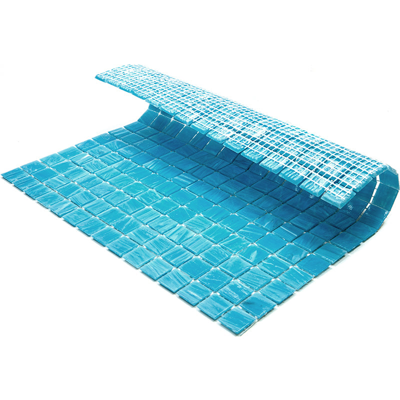 Sky Blue 12x12 Glossy Square Glass Mosaic Tile (20 pack, 20 sq ft/case)