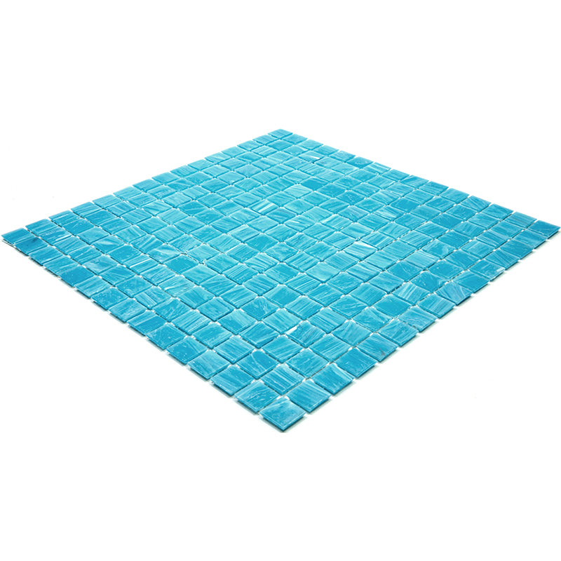 Sky Blue 12x12 Glossy Square Glass Mosaic Tile (20 pack, 20 sq ft/case)