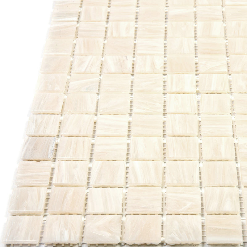 Nude Beige 12x12 Glossy Uniform Square Glass Mosaic Tile (20 pack, 20 sq ft/case) - Sample