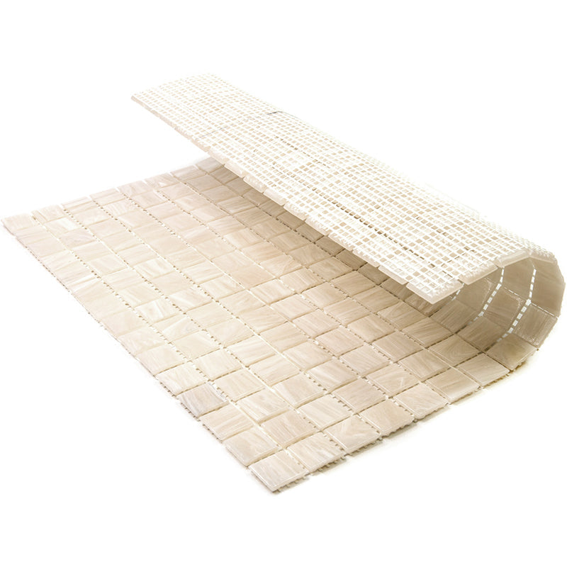 Nude Beige 12x12 Glossy Uniform Square Glass Mosaic Tile (20 pack, 20 sq ft/case) - Sample