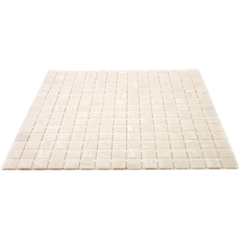 Nude Beige 12x12 Glossy Uniform Square Glass Mosaic Tile (20 pack, 20 sq ft/case) - Sample
