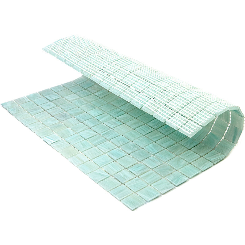 Light Pistachio Green 12x12 Glossy Uniform Square Glass Mosaic Tile (20 pack, 20 sq ft/case) - Sample