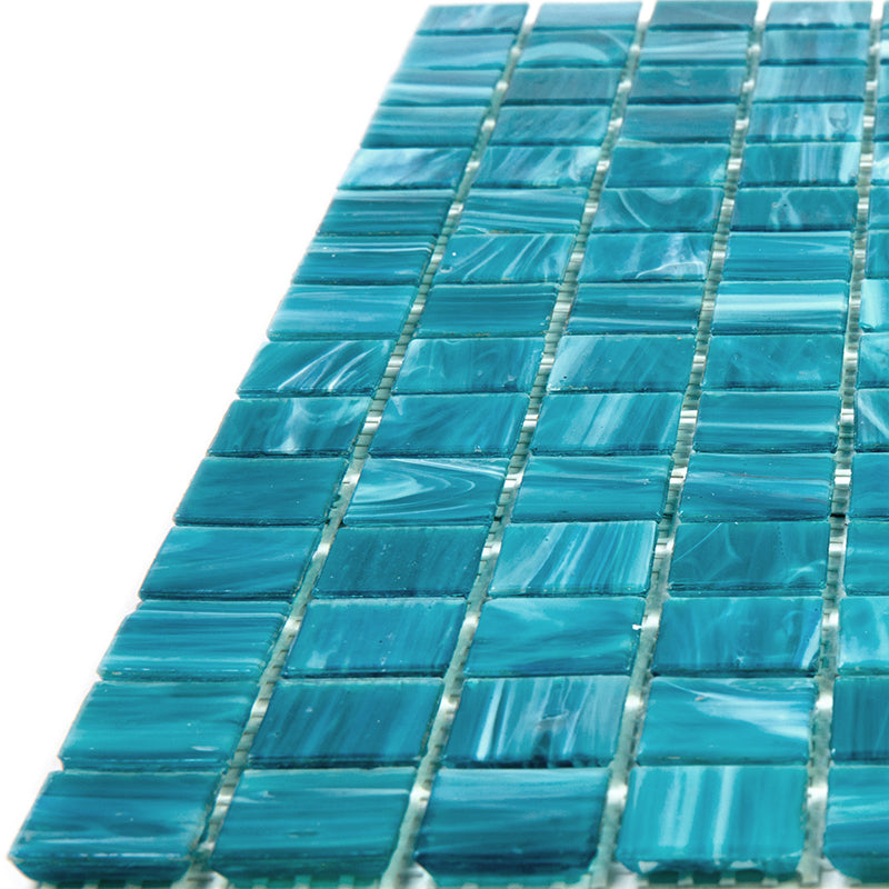 Pacific Blue 12x12 Glossy Uniform Square Glass Mosaic Tile (20 pack, 20 sq ft/case) - Sample