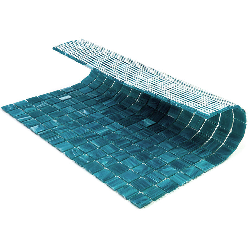 Pacific Blue 12x12 Glossy Uniform Square Glass Mosaic Tile (20 pack, 20 sq ft/case) - Sample