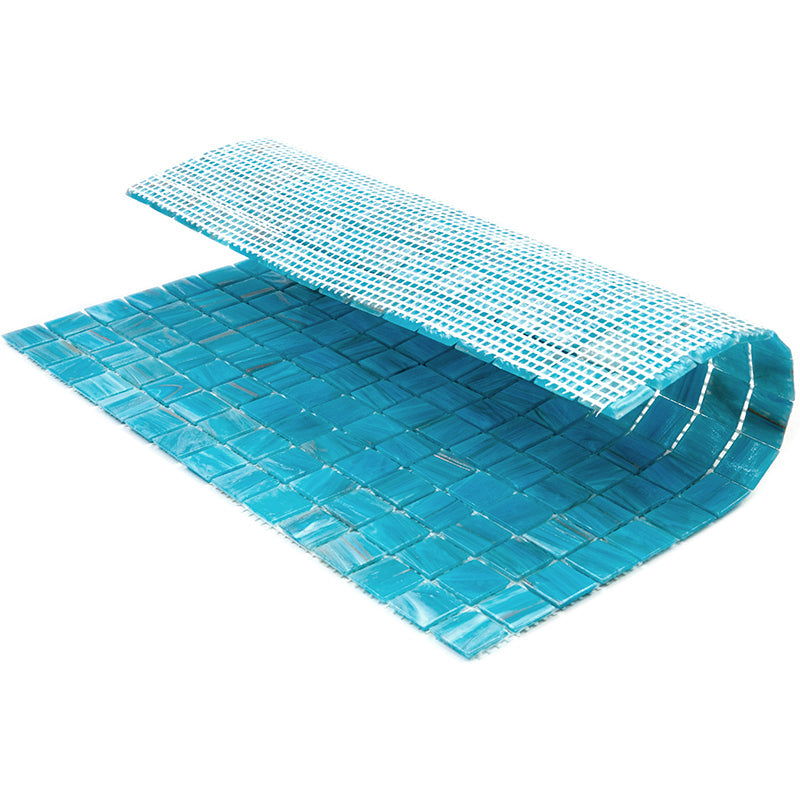 Vivid Sky Blue 12x12 Glossy Uniform Square Glass Mosaic Tile (20 pack, 20 sq ft/case) - Sample