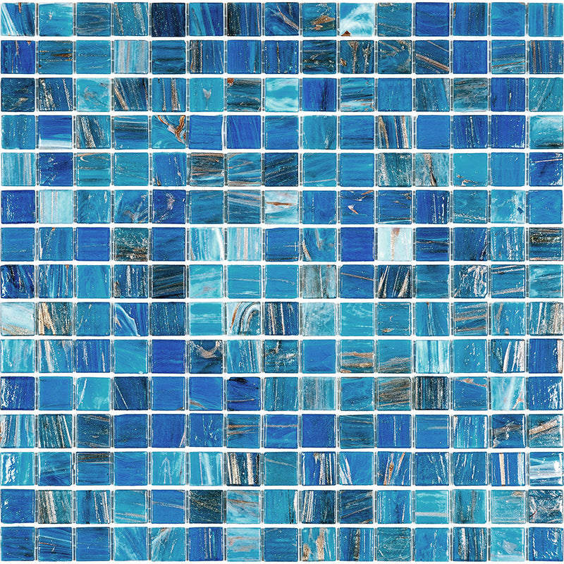 Blue 12x12 Uniform Square Glossy Glass Mosaic Tile (20 pack, 20 sq ft/case) - Sample