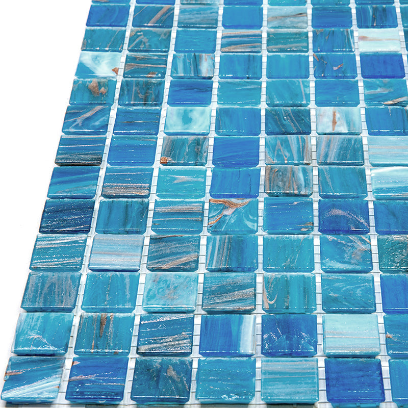 Blue 12x12 Uniform Square Glossy Glass Mosaic Tile (20 pack, 20 sq ft/case) - Sample
