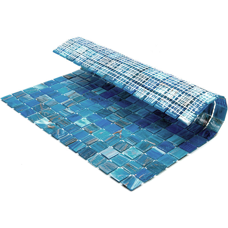 Blue 12x12 Uniform Square Glossy Glass Mosaic Tile (20 pack, 20 sq ft/case) - Sample