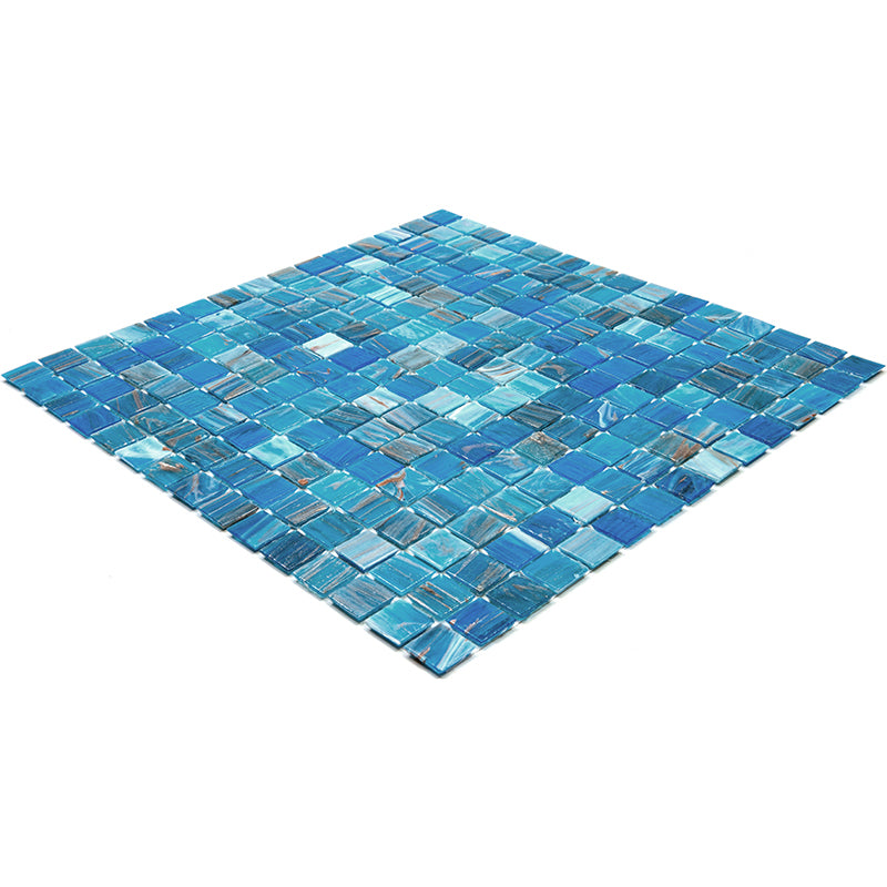 Blue 12x12 Uniform Square Glossy Glass Mosaic Tile (20 pack, 20 sq ft/case) - Sample