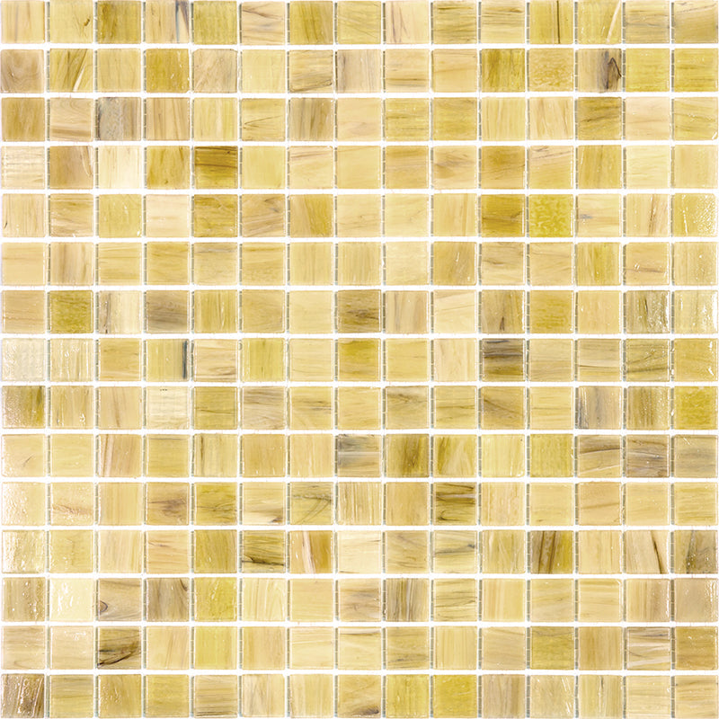 Cream Beige 12x12 Glossy Uniform Square Glass Mosaic Tile (20 pack, 20 sq ft/case) - Sample