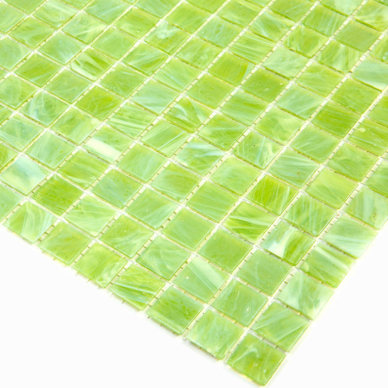 Green Lizard 12x12 Glossy Uniform Square Glass Mosaic Tile (20 pack, 20 sq ft/case) - Sample