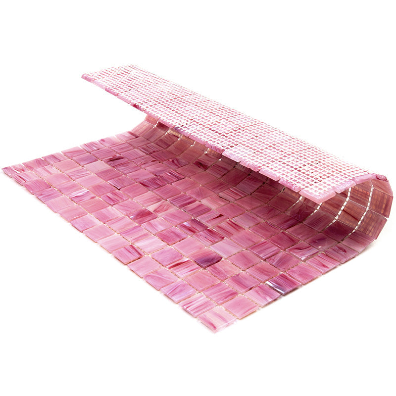 Light Red 12x12 Uniform Square Glossy Glass Mosaic Tile (20 pack, 20 sq ft/case) - Sample