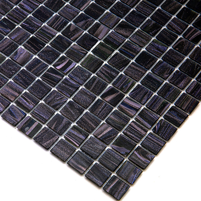 Oil Black 12x12 Glossy Uniform Square Glass Mosaic Tile (20 pack, 20 sq ft/case) - Sample