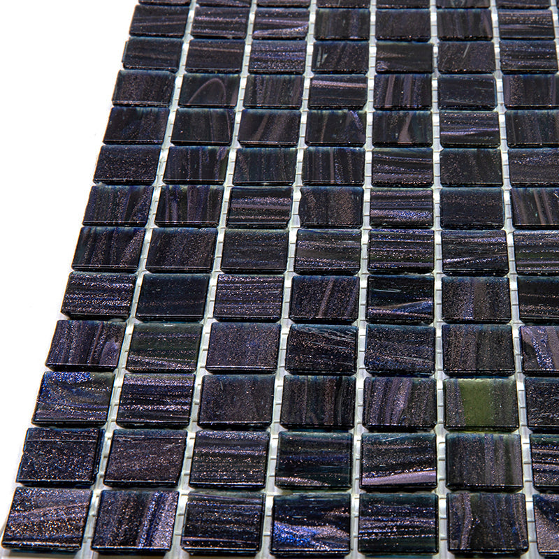 Oil Black 12x12 Glossy Uniform Square Glass Mosaic Tile (20 pack, 20 sq ft/case) - Sample