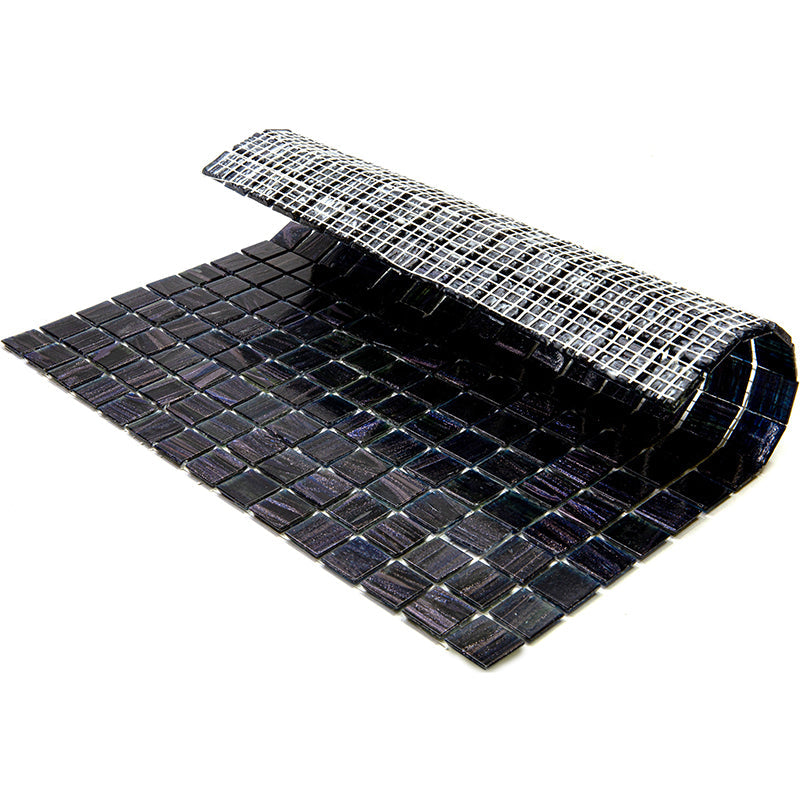 Oil Black 12x12 Glossy Uniform Square Glass Mosaic Tile (20 pack, 20 sq ft/case) - Sample