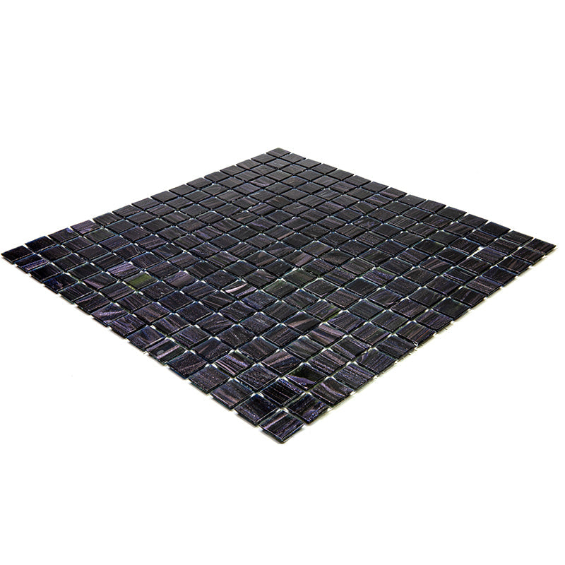 Oil Black 12x12 Glossy Uniform Square Glass Mosaic Tile (20 pack, 20 sq ft/case) - Sample