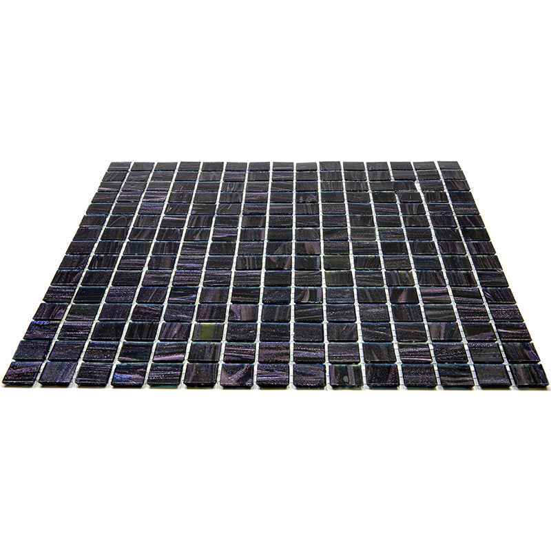 Oil Black 12x12 Glossy Uniform Square Glass Mosaic Tile (20 pack, 20 sq ft/case) - Sample